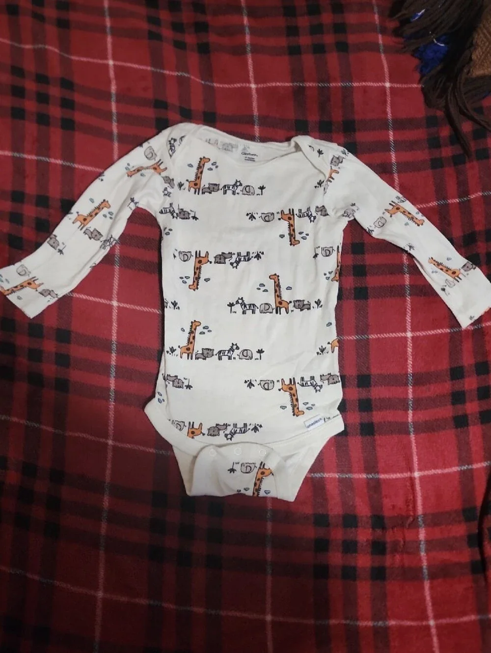 Carter's Green Long-Sleeve Baby One-Piece White,Gray And Light Blue Body Suit.